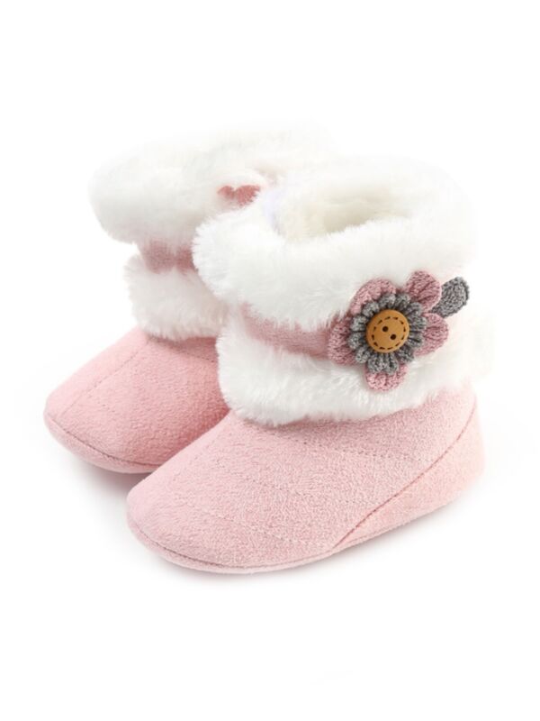 Baby Girl Flower Decor Boots