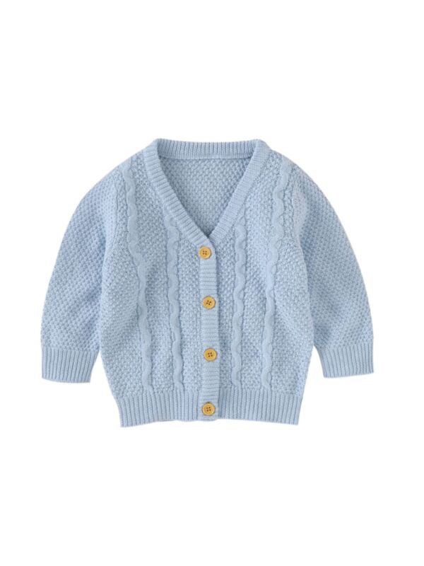Baby Plaid Cable Knit Cardigan