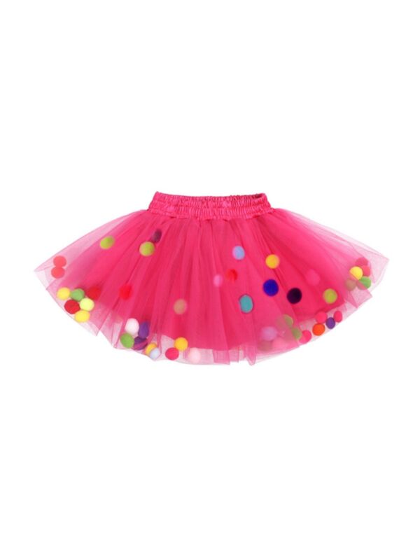 Little Girl Pom Pom Tutu Skirt