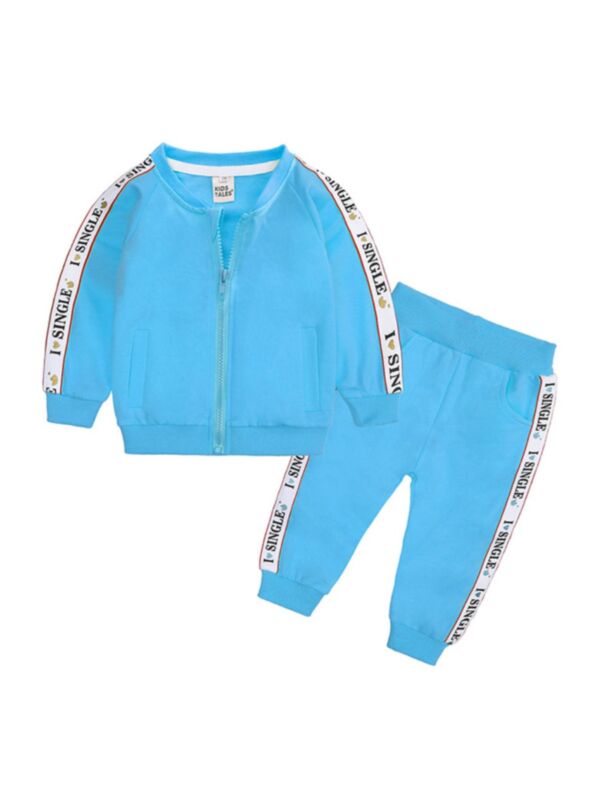 2 Pieces Baby I Love Single Set Top Matching Pants