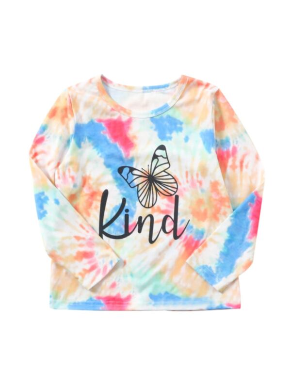 Kind Girl Butterfly Tie-dye T-Shirt