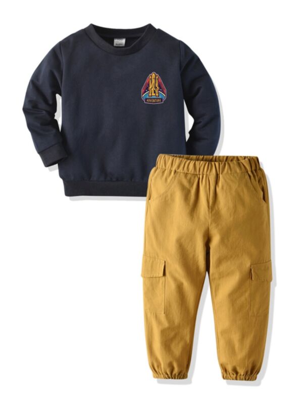2 Pieces Kid Boy Set Sweatshirt & Cargo Pants