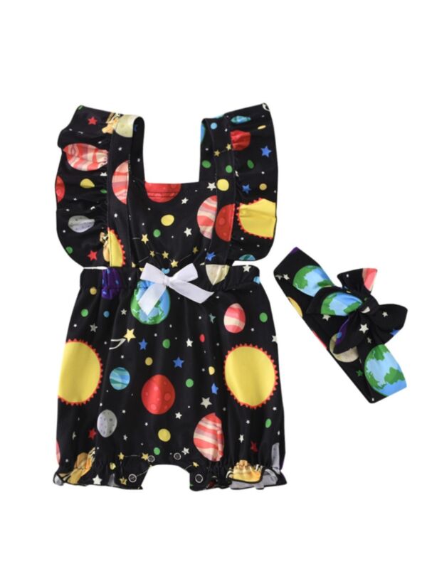 Baby Flutter Sleeve Universe Romper