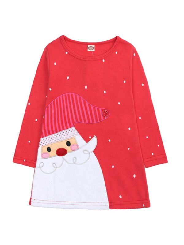 Little Girl Christmas Long Sleeve Tee Dress