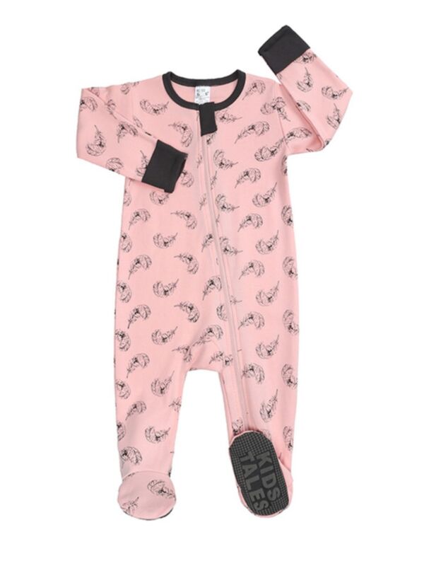 Baby Girl Printed Pink Jumpsuit