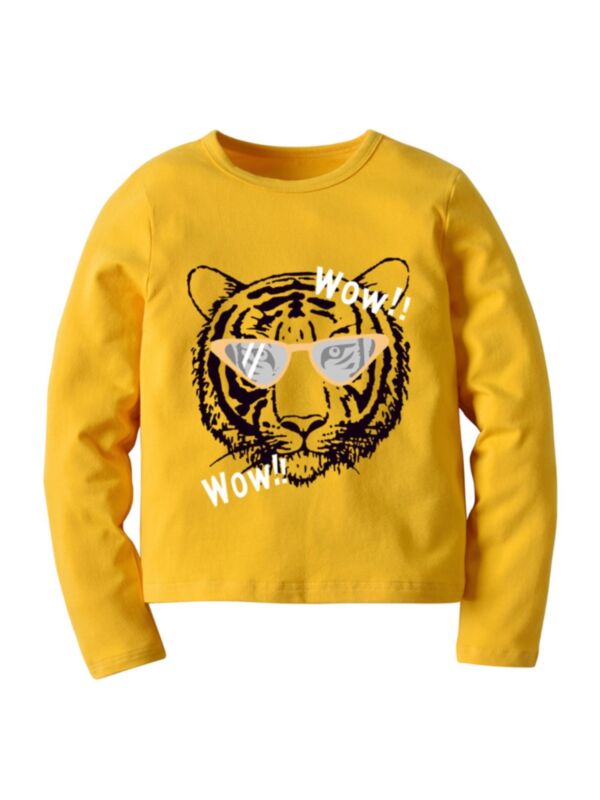 Kid Boy Tiger Cartoon Top