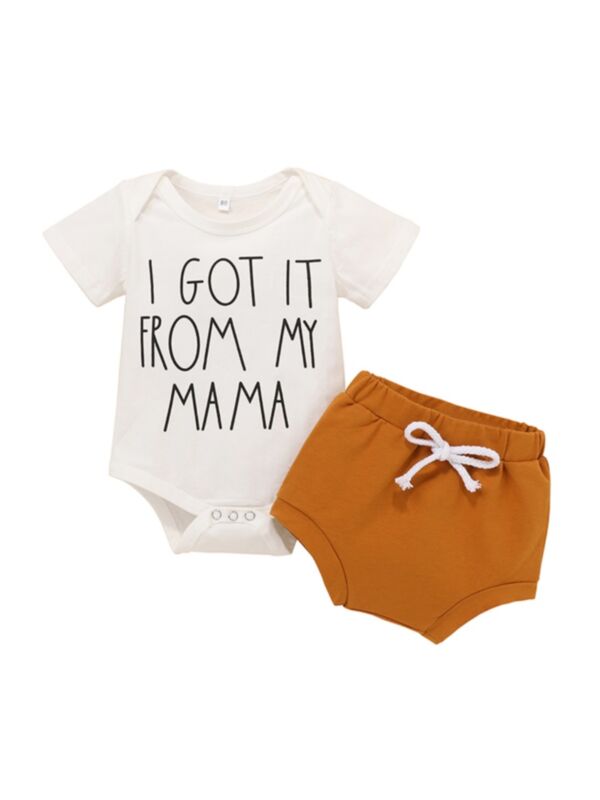 2-Piece Baby I Got It From My Mama Bodysuit Matching Shorts Set