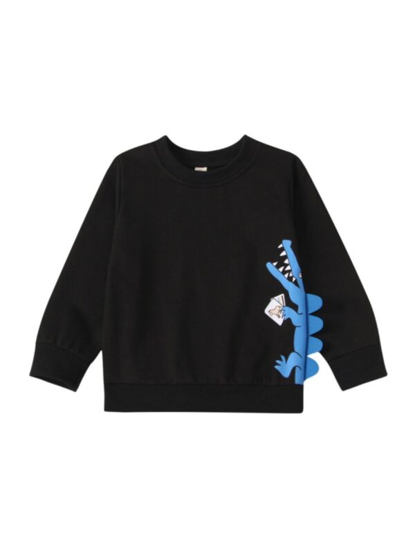 Kid Boy Cartoon Crocodile Pullover