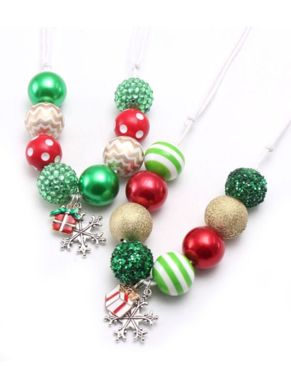 Kid Girl Christmas Beaded  Necklace