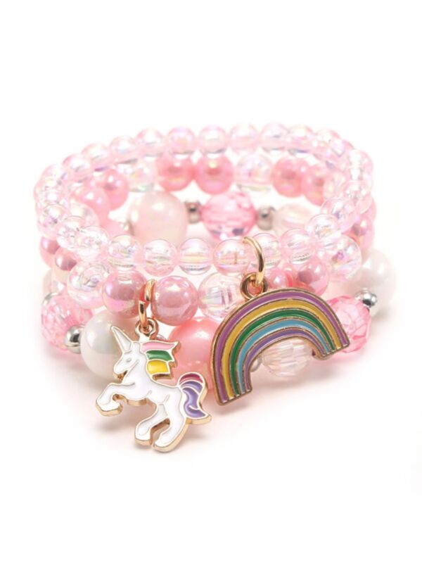 Kid Girl Charm Beaded Bracelet