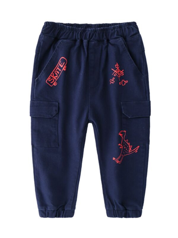 Kid Boy Skate Dinosaur Cargo Pants
