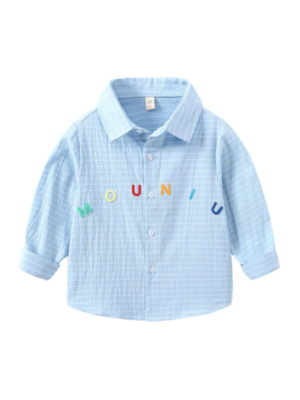 Kid Boy Stripe Letter Shirt