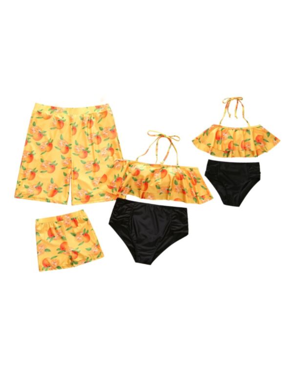 Family Matching Fruit Print Bathing Suits