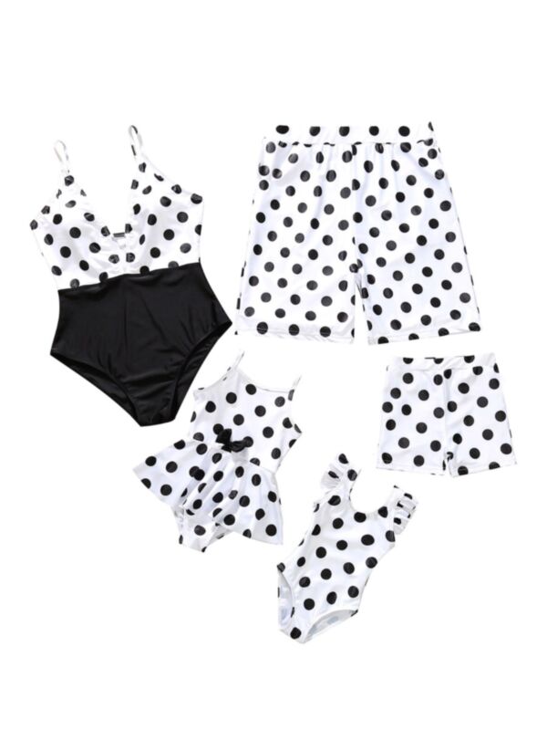 Family Matching Polka Dots Swimsuits