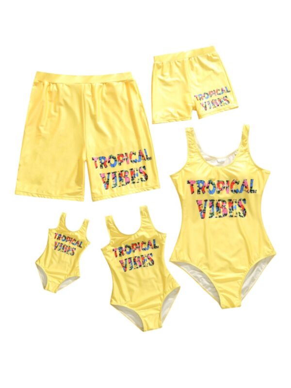 Family Matching Tropical Vibes Swimsuits
