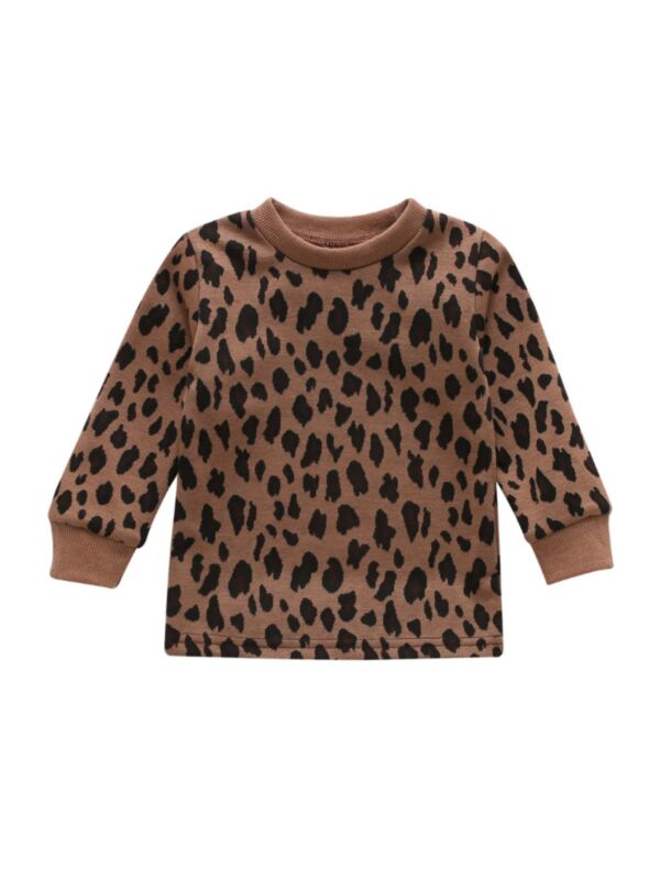 Toddler Kid Girl Leopard Pullover