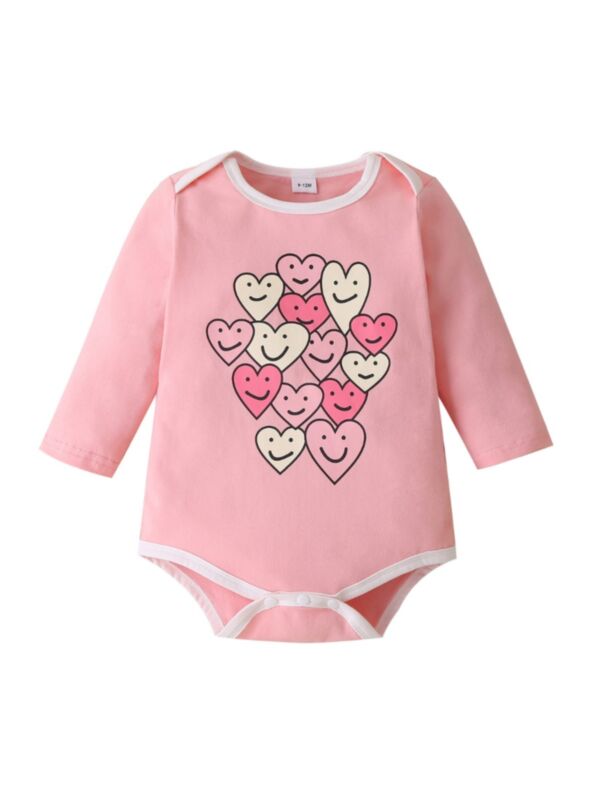 Baby Girl Love Heart Valentine's Day Bodysuit