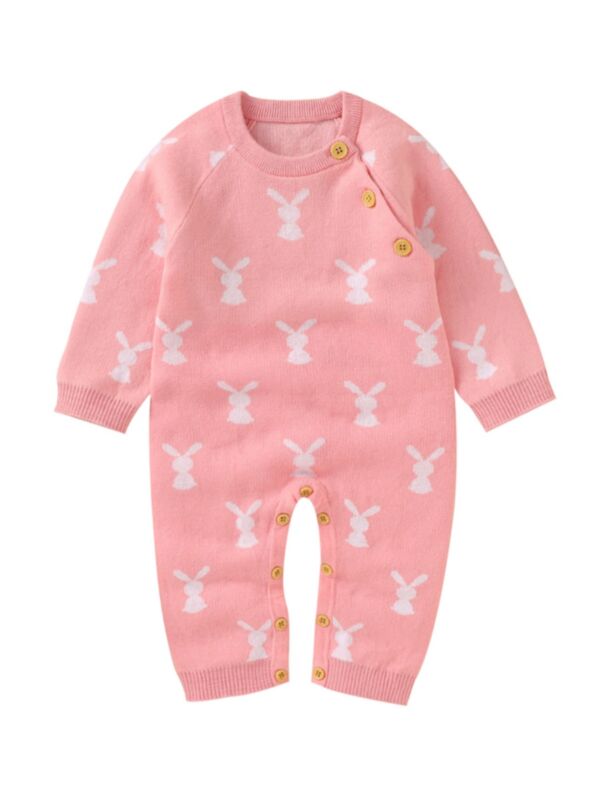 Baby Cute Bunny Knitted Jumpsuit