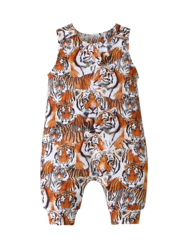 Baby Tiger Print Tank Jumpsuit