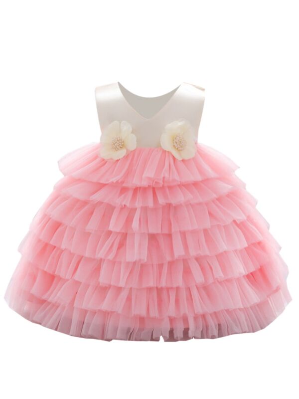 Kid Girl Flower Tiered Layered Party Formal Tank Dress 