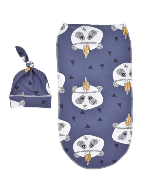 2 Pieces Newborn Lovely Sleeping Bag And Hat