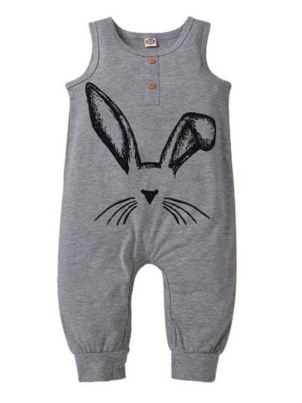 Baby Rabbit Tank Jumpsuit In Gray