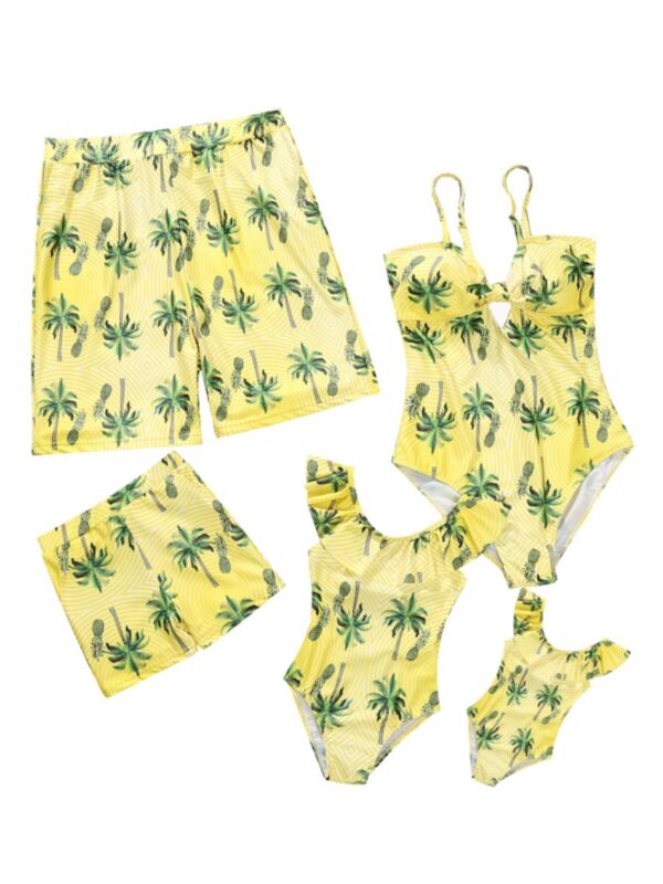 Parent Child Coconut Tree Swimwear