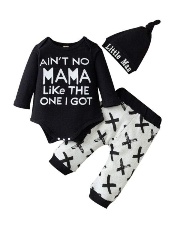 Three Pieces Baby Clothes Set Ain't No Mama Like the One I Got Bodysuit & Pants & Hat