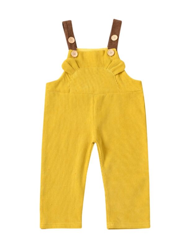 Toddler Cartoon Corduroy Suspender Pants