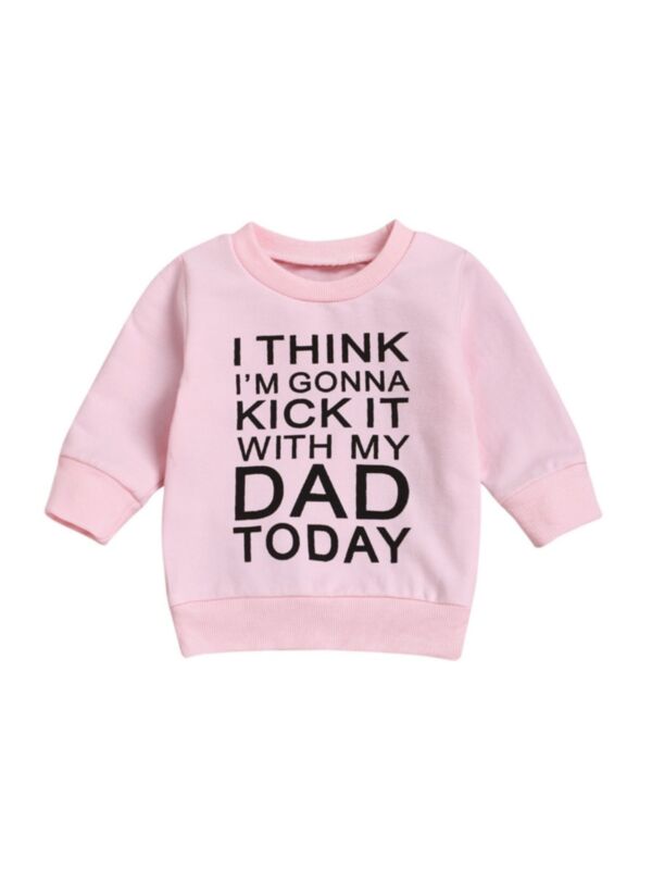 Infant Toddler Letters Print Casual Sweatshirt