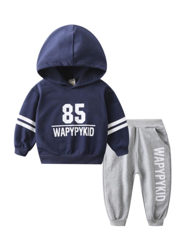 2-pieces Kid Boy 85 WAPYPYKID Hoodie Top Matching Trousers Set