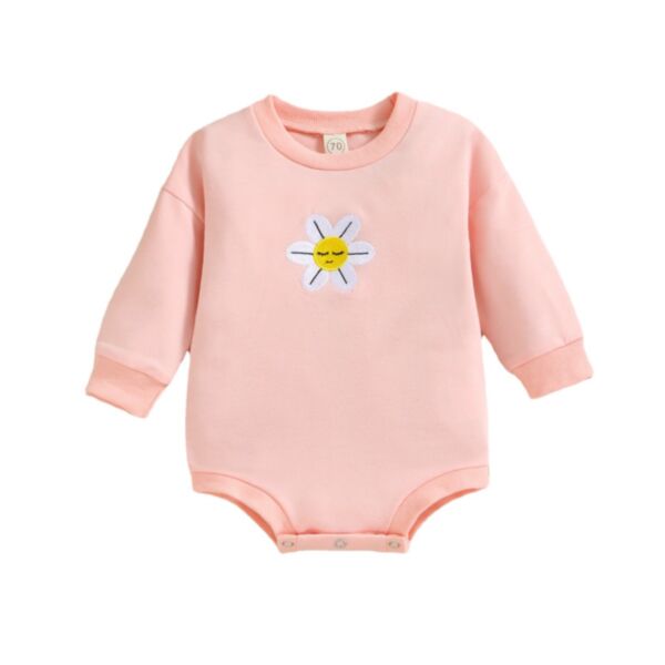 3-24M Baby Girl Onesies Cute Floral Print Long Sleeve Round Neck Bodysuit Wholesale Baby Clothing KJV590904