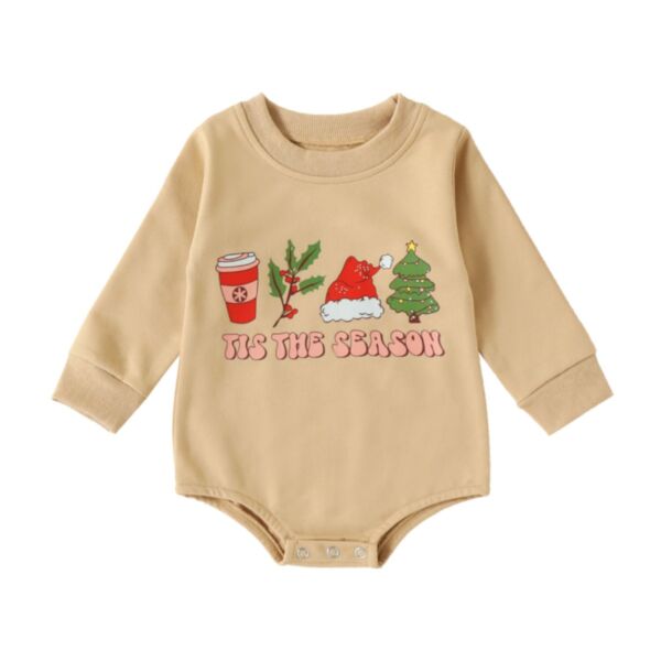 0-18M Baby Christmas Letter Print Long Sleeve Bodysuit Wholesale Baby Boutique Clothing KJV387375