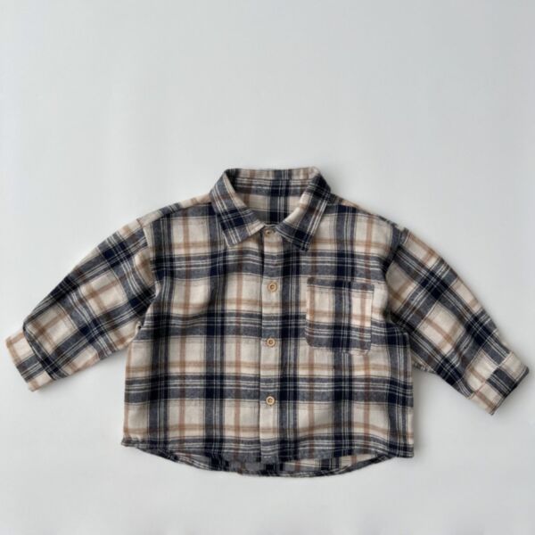 9M-6Y Toddler Boy Vintage Plaid Shirt Wholesale Toddler Boutique Clothing KTV387403