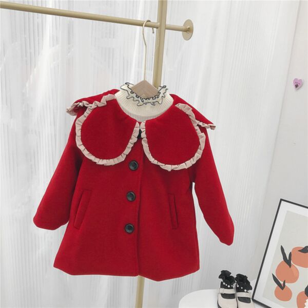 18M-6Y Toddler Girl Long Sleeve Solid Color Single-Breasted Lapel Jacket Wholesale Little Girl Clothing KCV591250