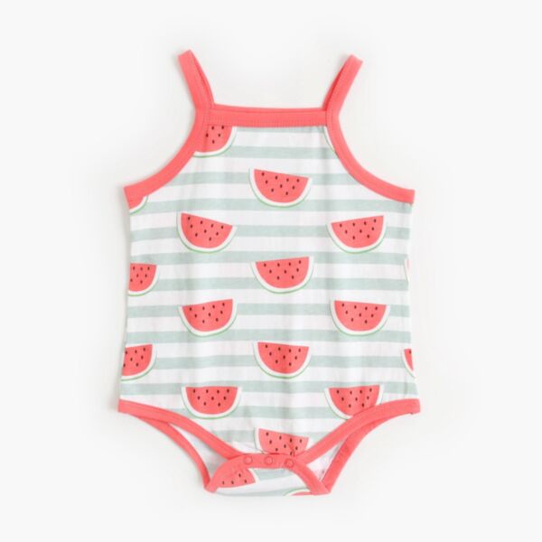 3M-3Y Floral Fruit Print Sleeveless Suspender Onesies Romper Baby Wholesale Clothing KJV492023