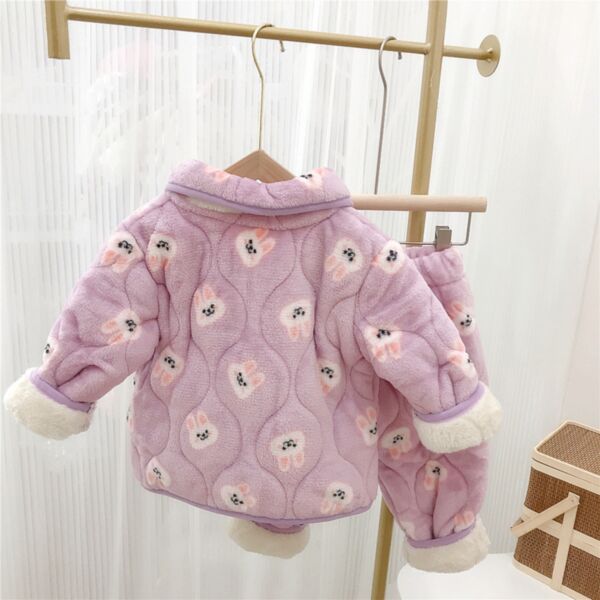 18M-7Y Toddler Intimates & Pajamas Sets Long-Sleeved Cartoon Colorful Bear Print Single-Breasted Lapel Top And Pants Wholesale Toddler Clothing KSV591070