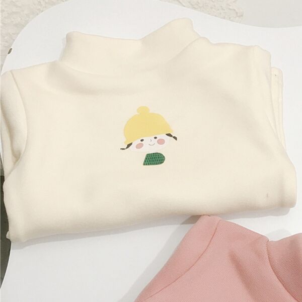 18M-6Y Toddler Girl Cartoon Character Avatar Print Long Sleeve Turtleneck Top Wholesale Little Girl Clothing KTV590977