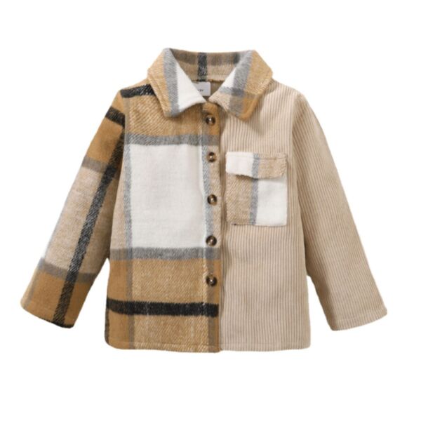 18M-6Y Toddler Boys Plaid Colorblock Long Sleeve Shirts Wholesale Boys Clothing KTV387338