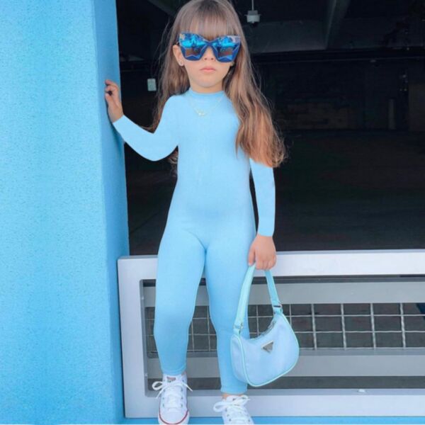 18M-7Y Toddler Girls Candy Color Long Sleeve Jumpsuit Wholesale Girls Clothes KJV387539