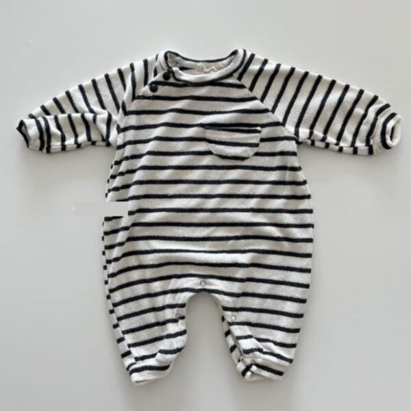 3-18M Striped Long Sleeve Romper Toddler Onesies Baby Wholesale Clothing KKHQV492036
