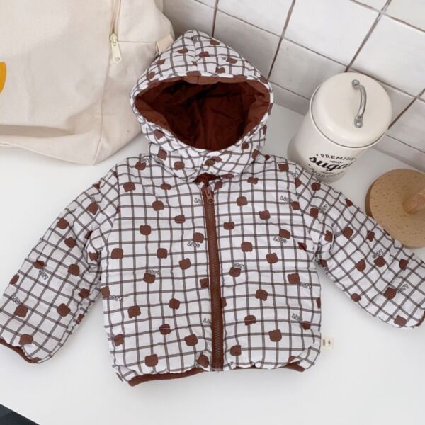 3-24M Cotton Fleece Thicken Floral And Plaid Warm Windcoat Jacket Baby Wholesale Clothing KKHQV492033