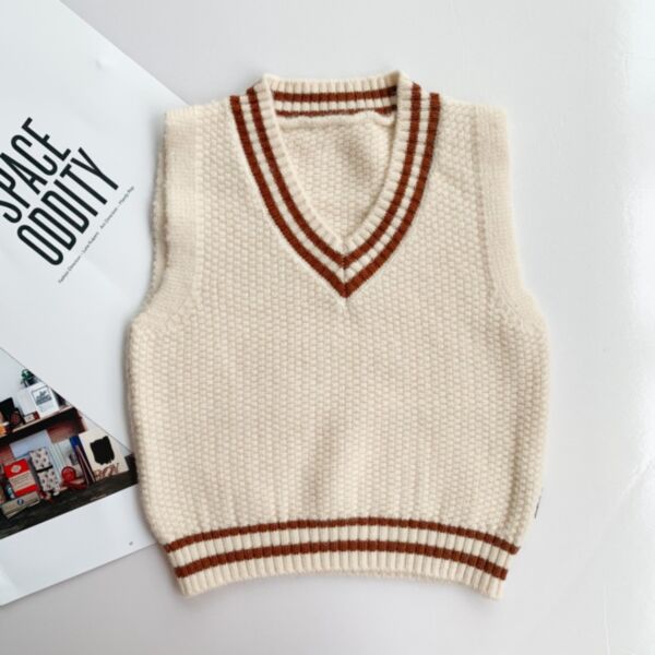 6M-4Y Toddler Boys Sleeveless Knitted Pullover Sweater Vest Wholesale Boys Boutique Clothing KTV387486