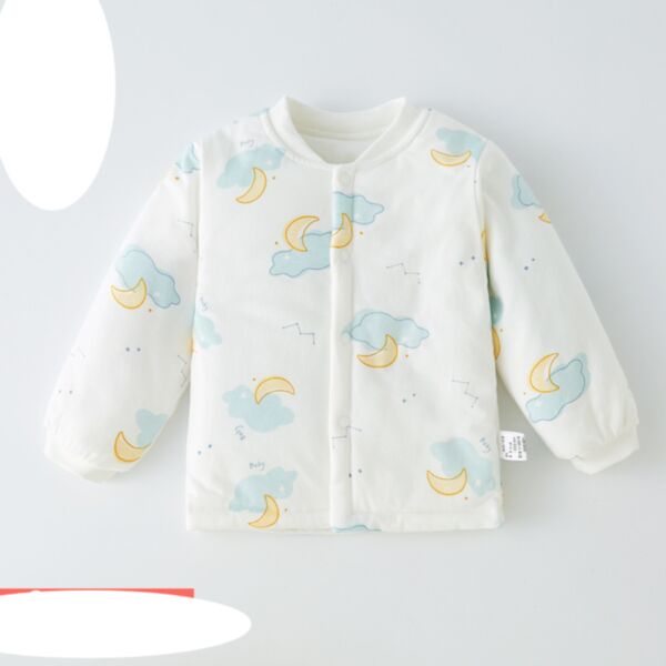 3-18M Cotton Thin Button Floral Cartoon Print Warm Coat Baby Wholesale Clothing KCV492073