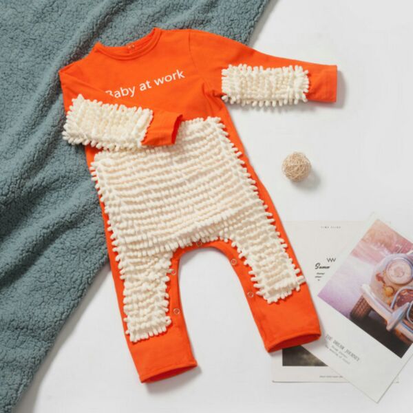 3-18M Mop Costume Toddler Long Sleeve Floor Cleaning Romper Onesies Baby Wholesale Clothing KJV492181