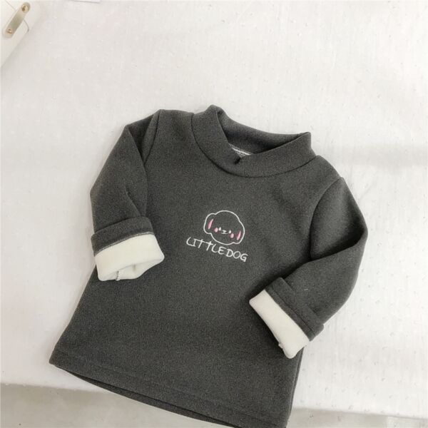 9M-6Y Fleece Long Sleeve Tops High Collar Animal Face Print Pullover Wholesale Kids Boutique Clothing KTV491963