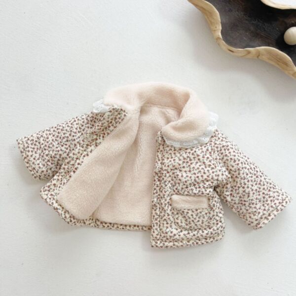 3-24M Floral Print Fleece Cotton Warm Coat Baby Wholesale Clothing KKHQV492175