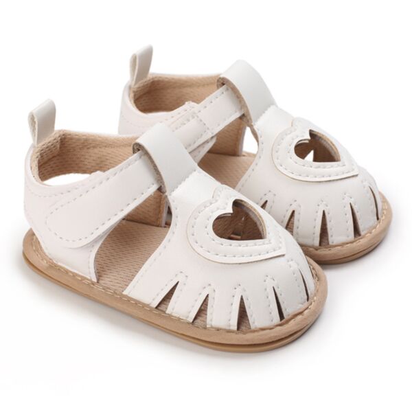 Sandal Heart Solid Color PU Leather Shoes Baby Wholesale Accessories KSHOV492210