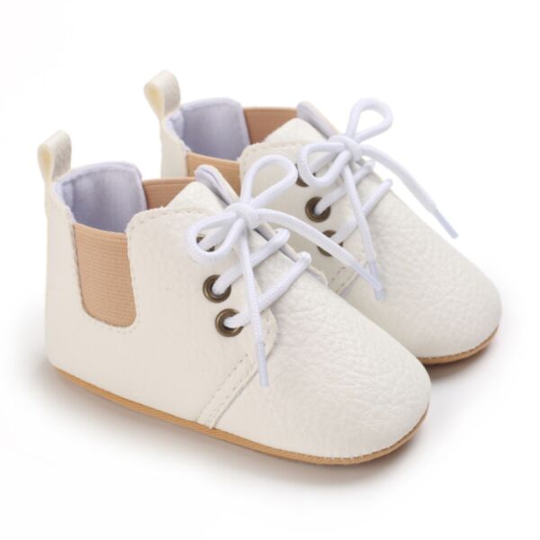 Solid Color PU Leather String Toddler Shoes Baby Wholesale Accessories KSHOV492211