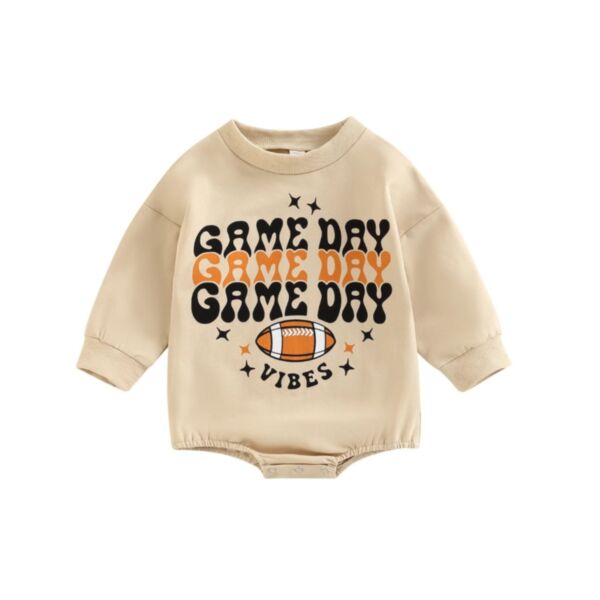 0-18M Baby Onesies Long Sleeve Letter Rugby Print Crewneck Bodysuit Wholesale Baby Boutique Clothing KJV591333